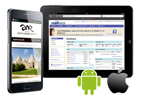 Applicazioni e soluzioni per dispositivi mobili: smartphone e tablet iPhone/iPad/Android/Web